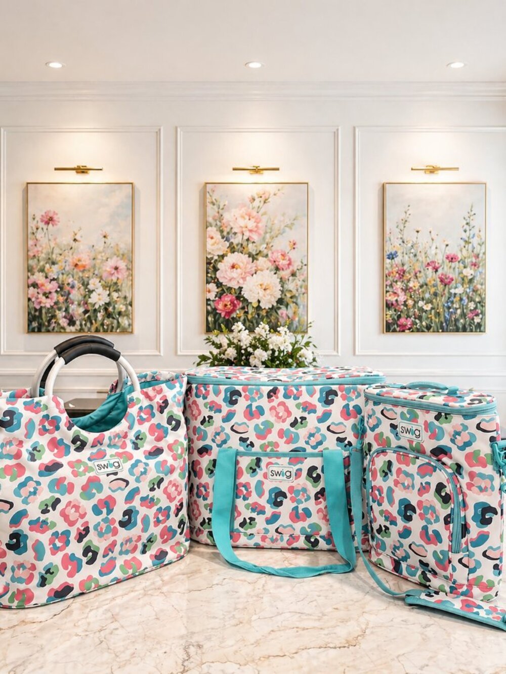 Swig Leopard Print Beach Tote & Cooler Set